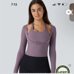 HALARA Purple NWOT Long Sleeve Crop Top size Large